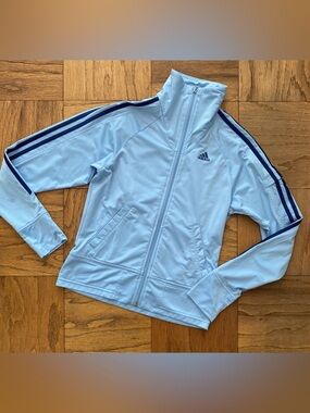 Adidas Light Blue 3 Stripe Women’s Track Jacket